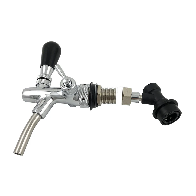 Quick Fitiing Beer Tap Faucet & Adjustable Faucet With Chrome Plating, Beer Homebrewing Tap With Ball Lock Liquid Disconnect (9)