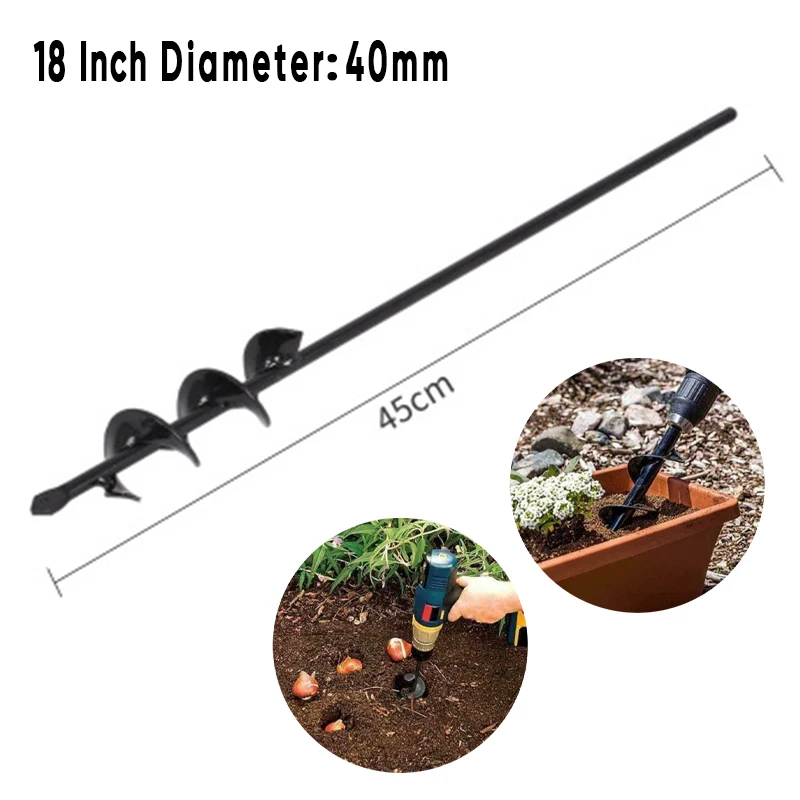 

Spiral Hole Drill Bit Planter Garden Auger Drill Bit Ground Digger Attachment Yard Butler Bulbs Home Garden Tool