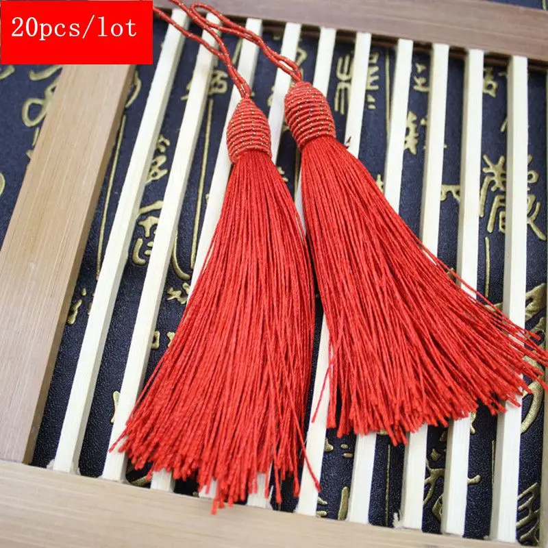 20PCS/LOT Red Silky Tassels Fringe Sewing Accessories Crafts DIY