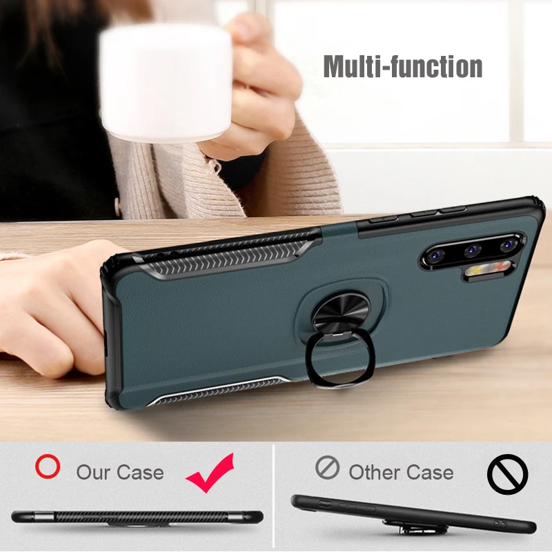 Shockproof Armor Case For Huawei P30 Pro Lite Phone Metal Ring Holder Stand Magnetic Bracket Hard Back Cover Huawei P30 Pro Case