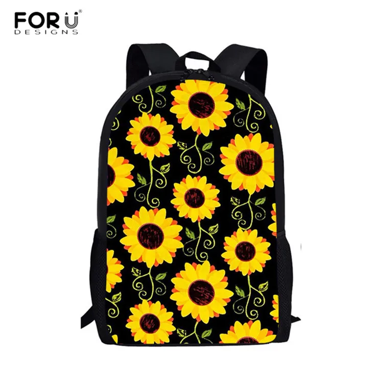 FORUDESIGNS Sunflower Floral 3D Print Fashion School Bags Teen Girls Durable Shoulder Backpacks Laptop Bagpack for Kids Daypacks - Цвет: HXA603C