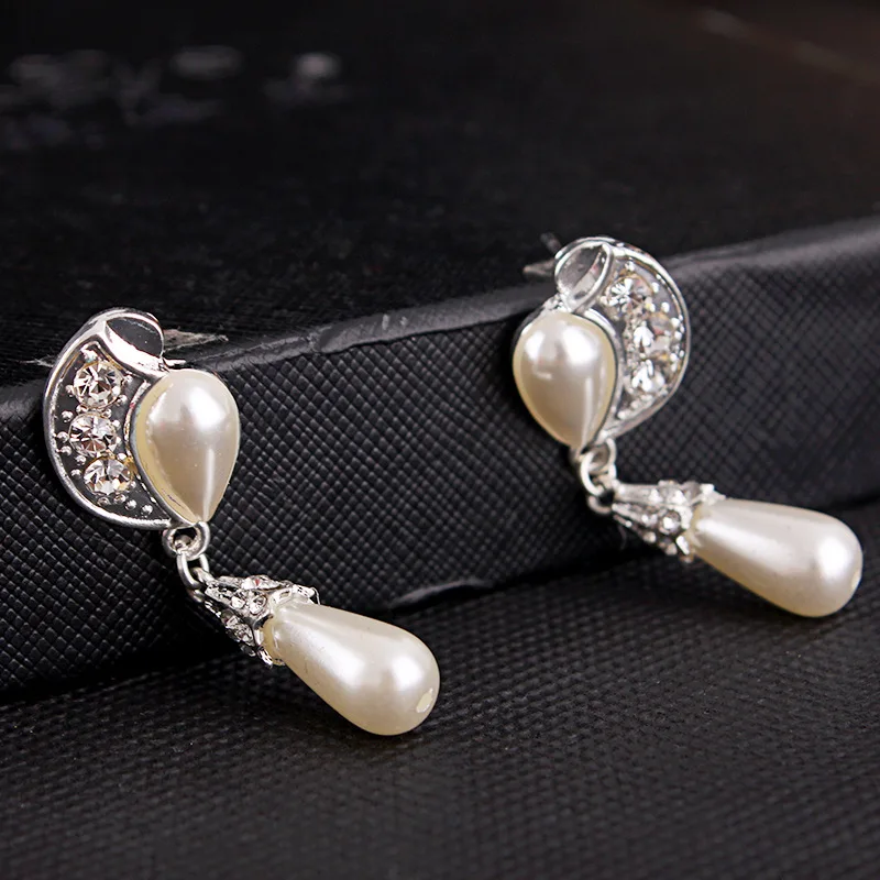 Комплект из колье и серёг с искусственным жемчугом|simulated pearl jewelry set|pearl setdrop earrings set