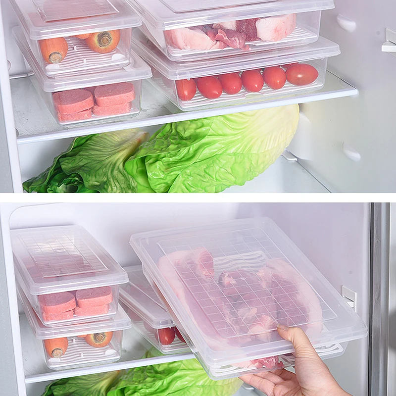 

Kitchen Transparent Plastic Storage Box Grains Beans Storage Container Sealed Food Container Refrigerator Storage Bin Box U3