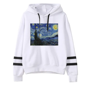 

Trendy clothes for women 2019 New pattern Female style hoody ladies Van Gogh O-Neck streetwear Printting hoodie couple hoodies