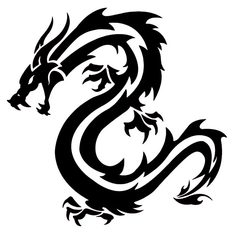 Card Skin Sticker Dragon Black And White, Kanji Seal Abstract For