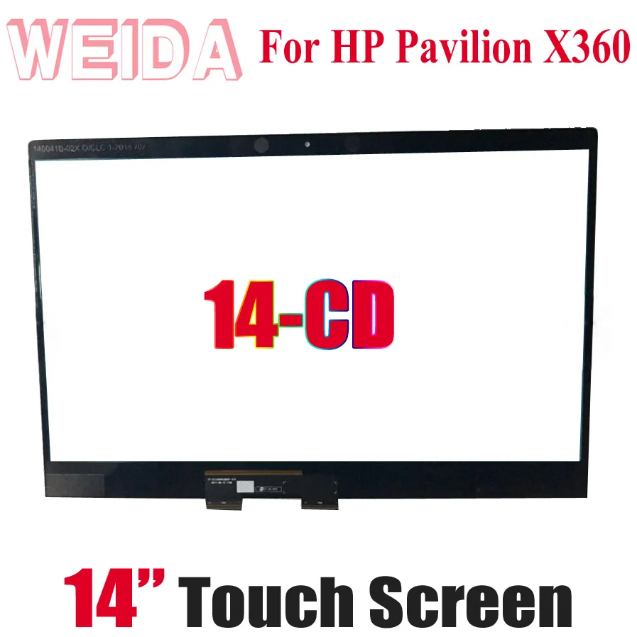 WEIDA Touch Digitizer For HP Pavilion X360 14-CD 14 CD Series 14M-CD Laptops Touch Screen Replacemnt Panel 14