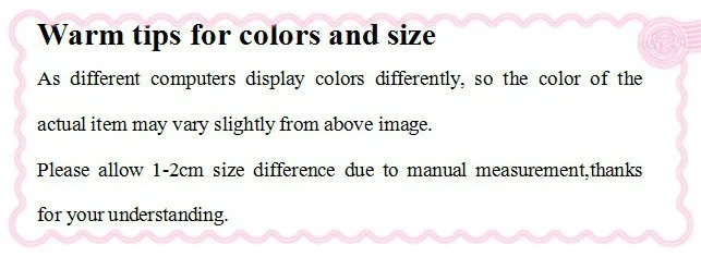 size and colors