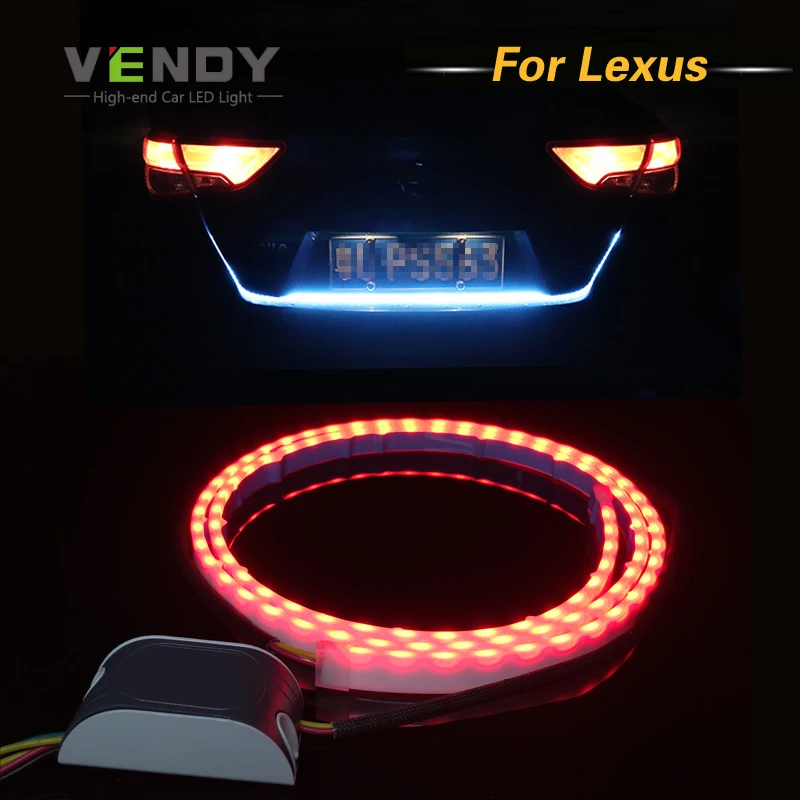 Car LED Rear Trunk Tail Dynamic Streamer Warning Lights DRL For Lexus