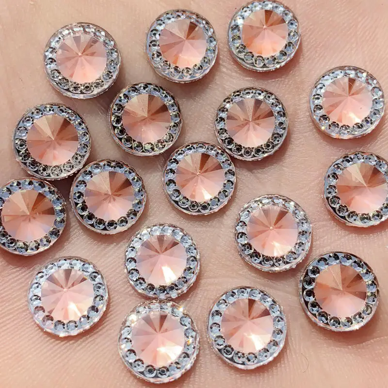 

DIY 400PCS Resin Rhinestone Round Flat Back stones and crystal trim Gems For Costume Button Crafts 10mm -A334*5