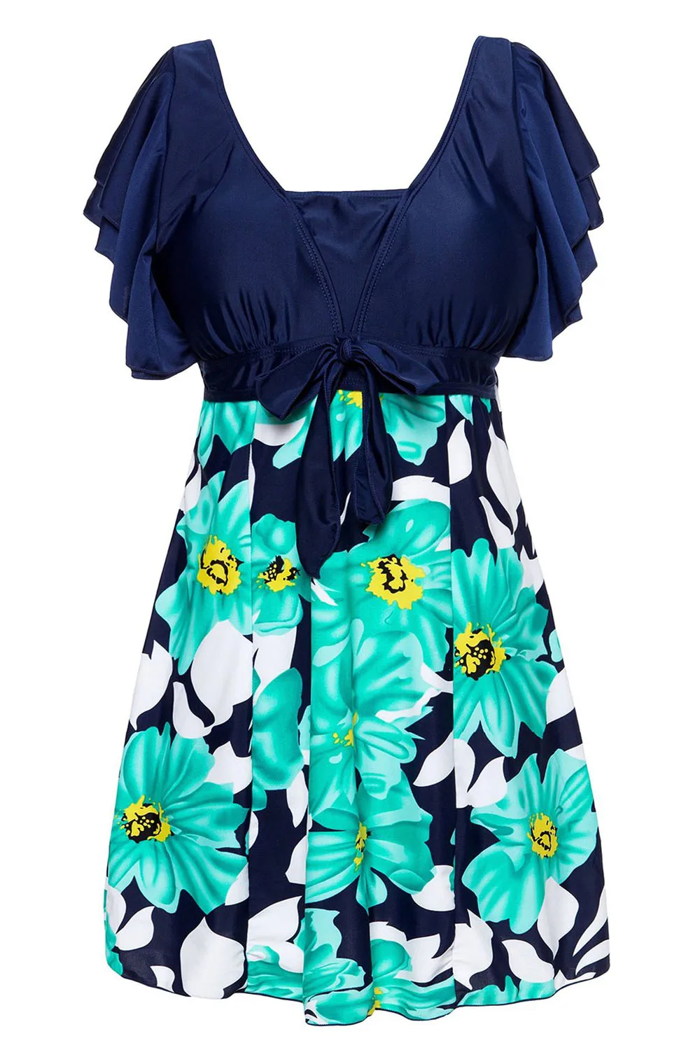 Women's Flower Printing Swimwear Flattening Cover Up Monokinis Swimsuit