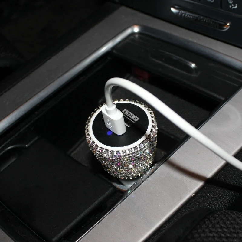 Crystal-Rhinestones-Quick-Charge-3.1-Car-Charger-for-Mobile-Phone-Dual-Usb-Rotate-Fast-Charging-6