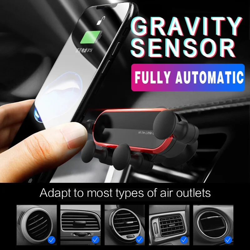 

Universal Car Phone Holder for IPhone X XS Max Samsung Auto Grip Car Air Vent Phone Mount Stand Gravity Mobile Phone Holder