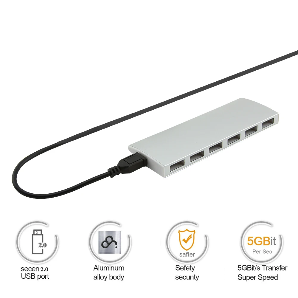 CHUYI 7 In 1 USB Hub Adapter Multi-function USB Hub Splitter Power Supply For Note 7 For Laptop PC Computer Fast Transmission