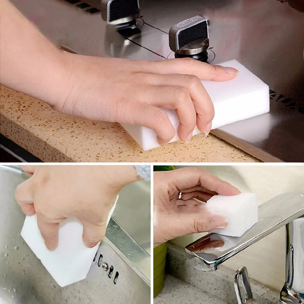 100 шт 100*60*20 мм белый серый Чистящая губка для мытья посуды кухонные аксессуары для ванной комнаты меламиновая ластик волшебная губка Diy 10