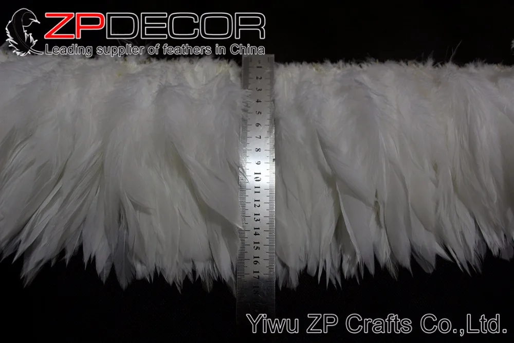 White Rooster Schlappen Strung Feathers (21)