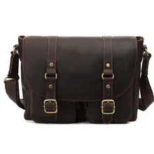 Высококачественная Мужская сумка из натуральной воловьей кожи, школьная Повседневная дорожная сумка через плечо, деловой портфель