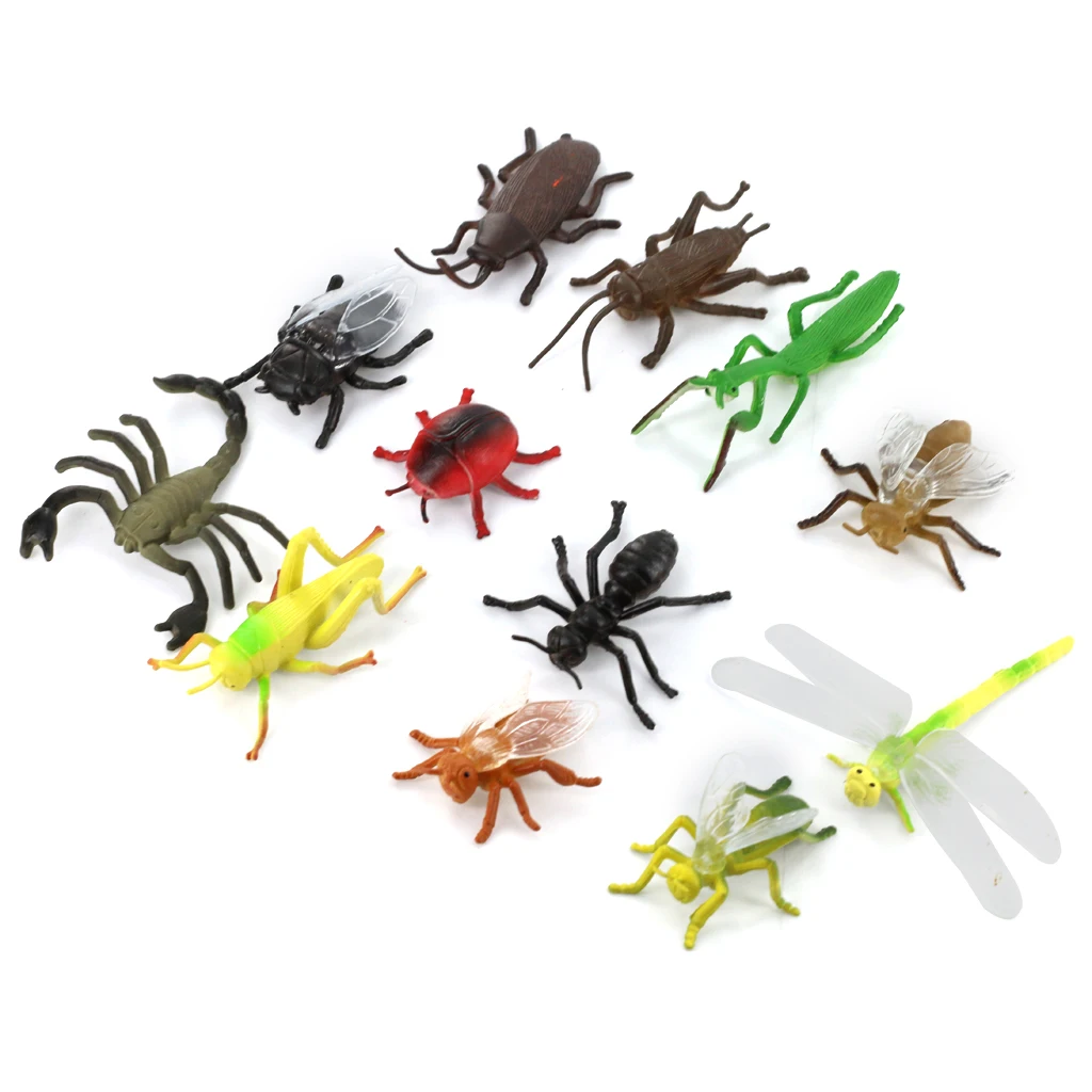 12 Assorted Plastic Insect Flying Bugs Animal PARTY BAG FILLER KIDS GIFT Toy