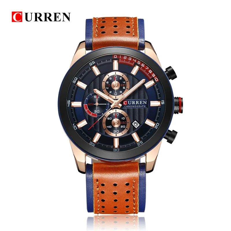 

2018 LUXURY Curren Brand Quartz gold Watches Deluxe Men leather watches women Wristwatches Gifts men wristwatches 8292