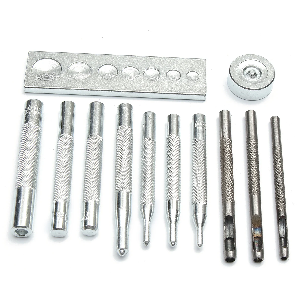 

Drillpro Leathercraft Die Hole Punch Snap Rivet Fastener Installation Buttons Abrasive Tools for Leather Crafts Hand Punch Sets