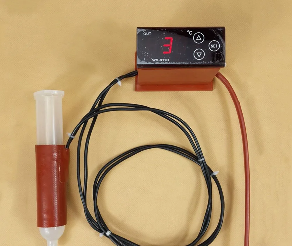 3CC 11.4*60 12V+Digital display temperature controller Silicone heater