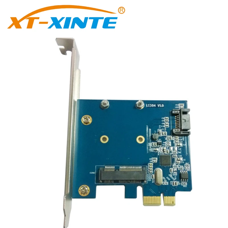 XT-XINTE PCI-E Плата расширения PCI-Express SATA 3,0+ mSATA 3,0 адаптер LT304 Высокоскоростная передача рабочего стола выделенный SSD