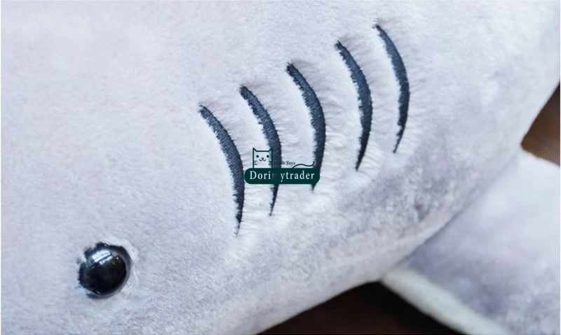 Dorimytrader Hot Large 63inches Emulational Animal Shark Plush Toy 160cm Jumbo Soft Stuffed Lifelike Sharks Kids and Adults Play Doll Sleeping Pillow DY61620(2)