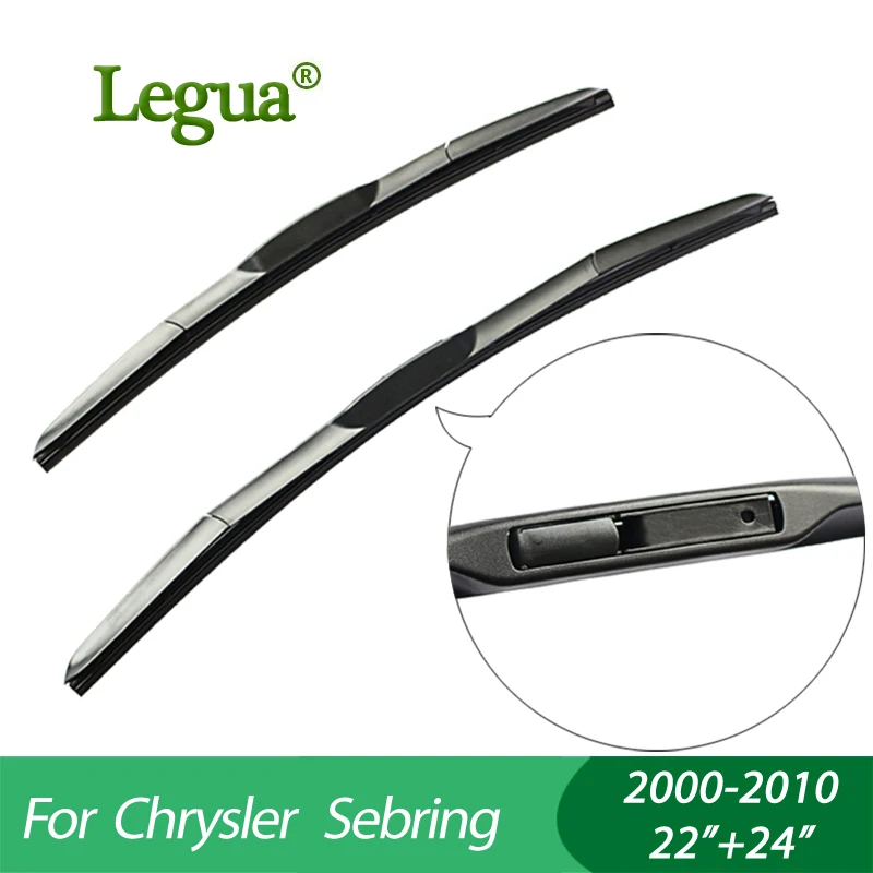 

Legua Wiper blades for Chrysler Sebring(2000-2010),22"+24",car wiper,3 Section Rubber, windscreen wiper, Car accessory