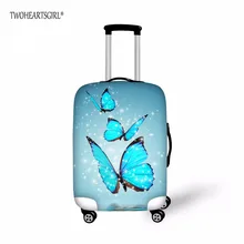 TWOHEARTSGIRL עיצובי פרפר כיסוי מגן מטען 18-30 inch שקיות אבק אלסטי מזוודת עגלת תיק נסיעות אבזרים