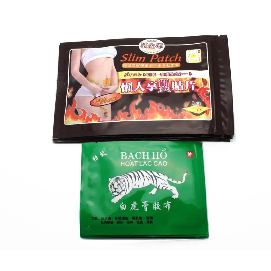 6Pcs White Tiger Balm Plaster+50Pcs Slimming Patch Lose Weight Fast Body Shape Massage Pian Relief patch D0040 | Красота и здоровье