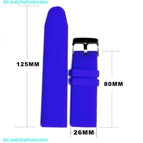 26mm Midnight Blue Color Silicone Jelly Rubber Men Watch Band Straps WB1062E26JB