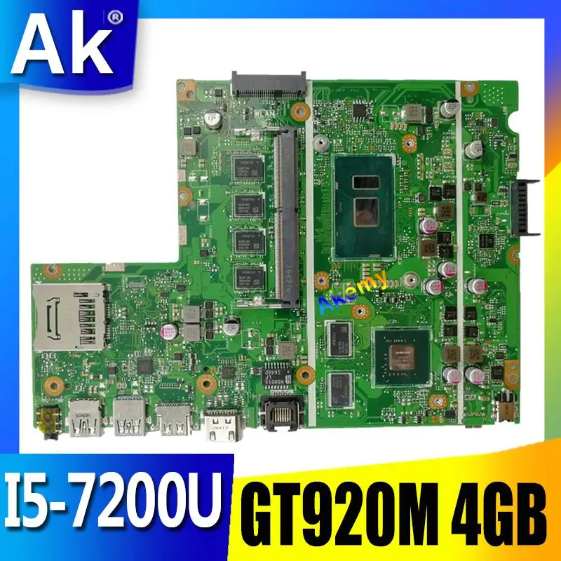 Ak X541UJ X541UVK Laptop Moederbord Voor Asus X541UJ X541UV X541U X541 Test Originele Moederbord 4G Ram I5-7200U GT920M Ak X541UJ X541UVK Laptop Moederbord Voor Asus X541UJ X541UV X541U X541 Test Originele Moederbord 4G Ram I5-7200U GT920M