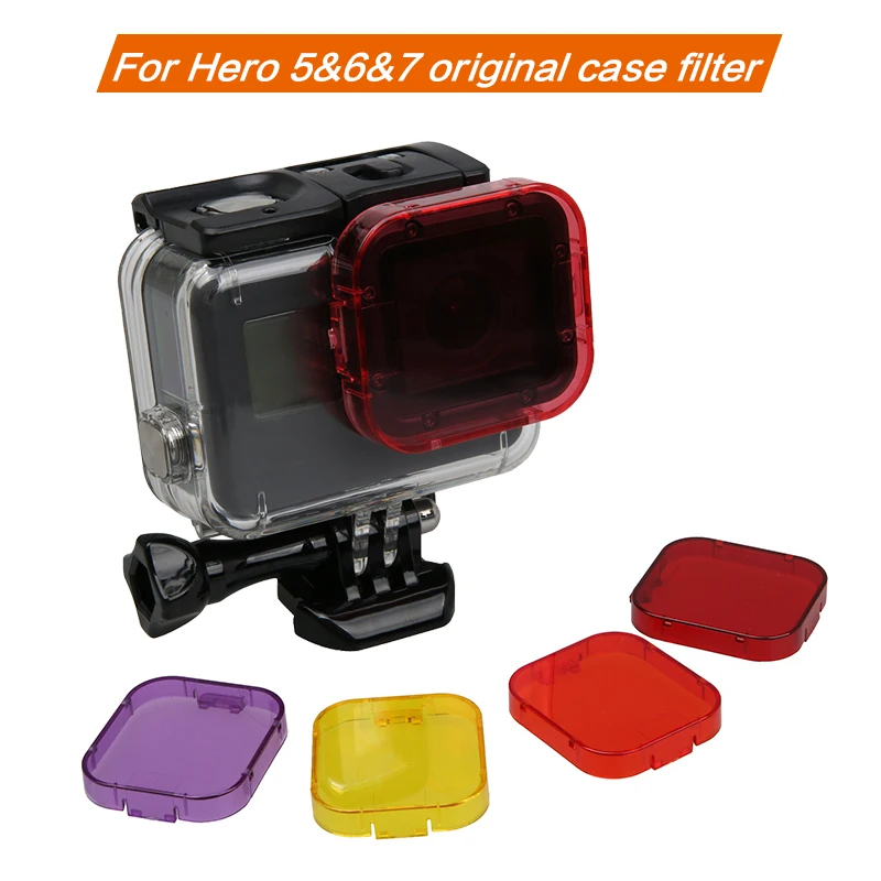 Аксессуары для Gopro 5 6 7 фильтр дайвинга оригинальный Водонепроницаемый Чехол
