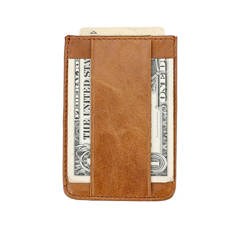 Top Quality Genuine Leather Mens Money Clip Dollar Brown Cow Leather Clip Money Holder Slim Leather Money Clip Moneyclip money