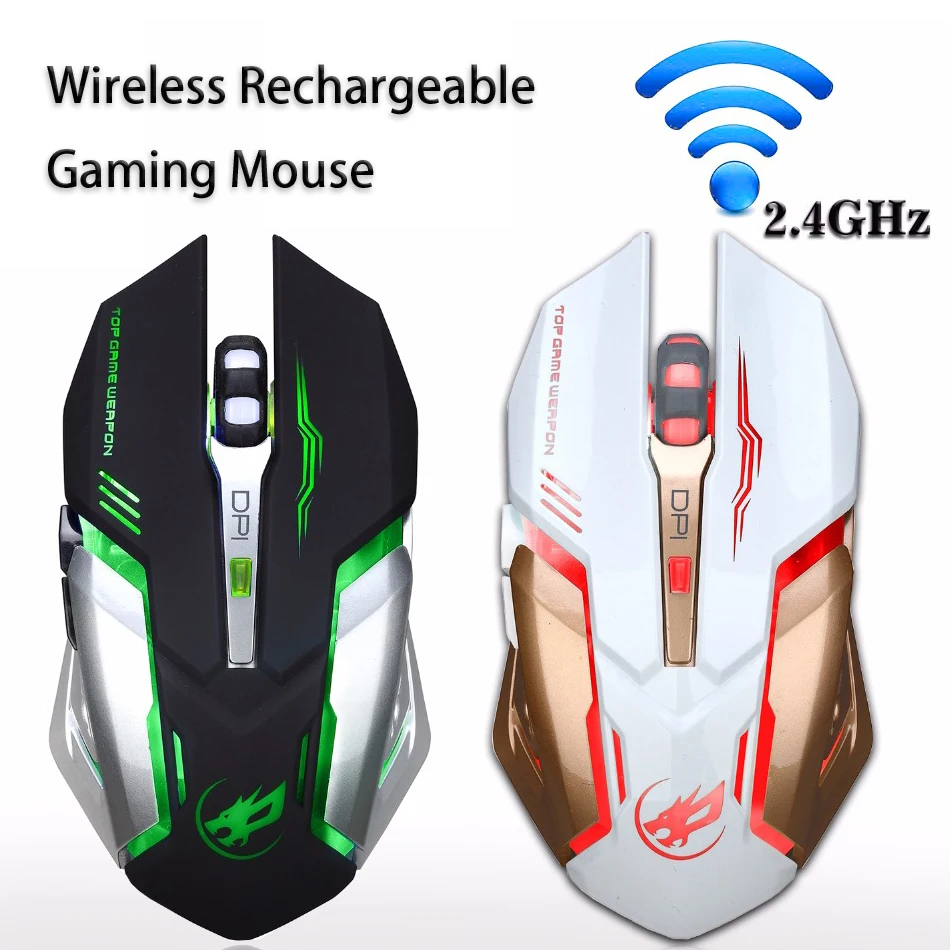 

PC Gaming Mouse Mice 2.4G Wireless Rechargeable Adjustable 2400 DPI Optical Wireless Mouse Gamer Mice computer Gaming