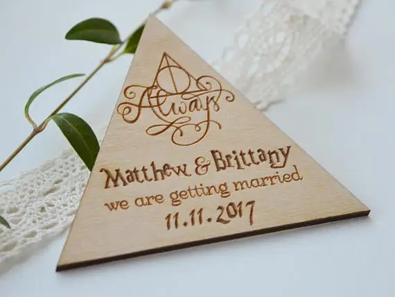 

personalized Harry Potter always Wedding wooden Save the Date Magnets engagement party favors company gifts invitation inserts