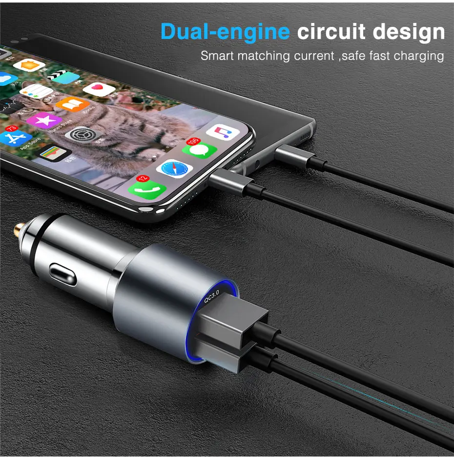 Dual Quick Charge 3.0 USB Car Charger (6)