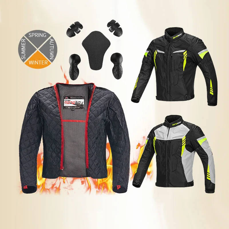 MOTOBOY Four seasons Motorcycle riding clothes Jacket Motobiker protective 600D warm jackets