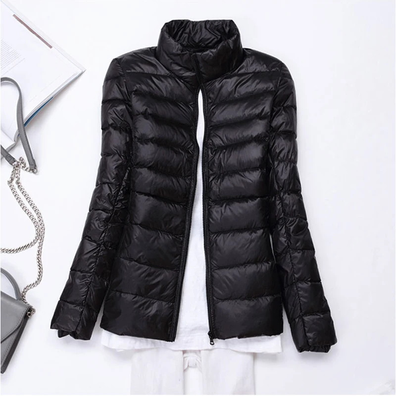 Autumn and winter new style light weight down jacket, pure color collar, body repair, big size, lady's short, down jacket