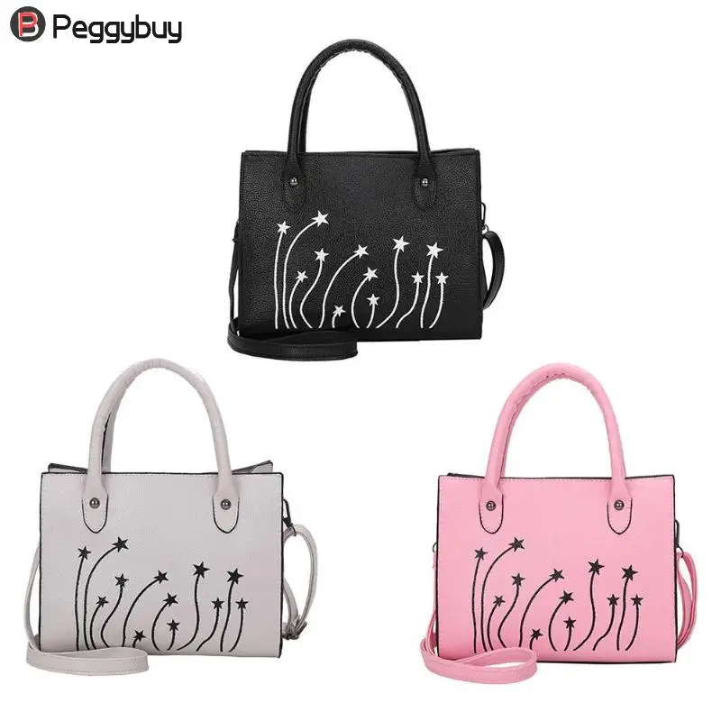 

Women Big Capacity Handbag Ladies Elegant PU Leather Crossbody Bag Female Stars Printed Messenger Bag Girls Shoulder Bags Totes