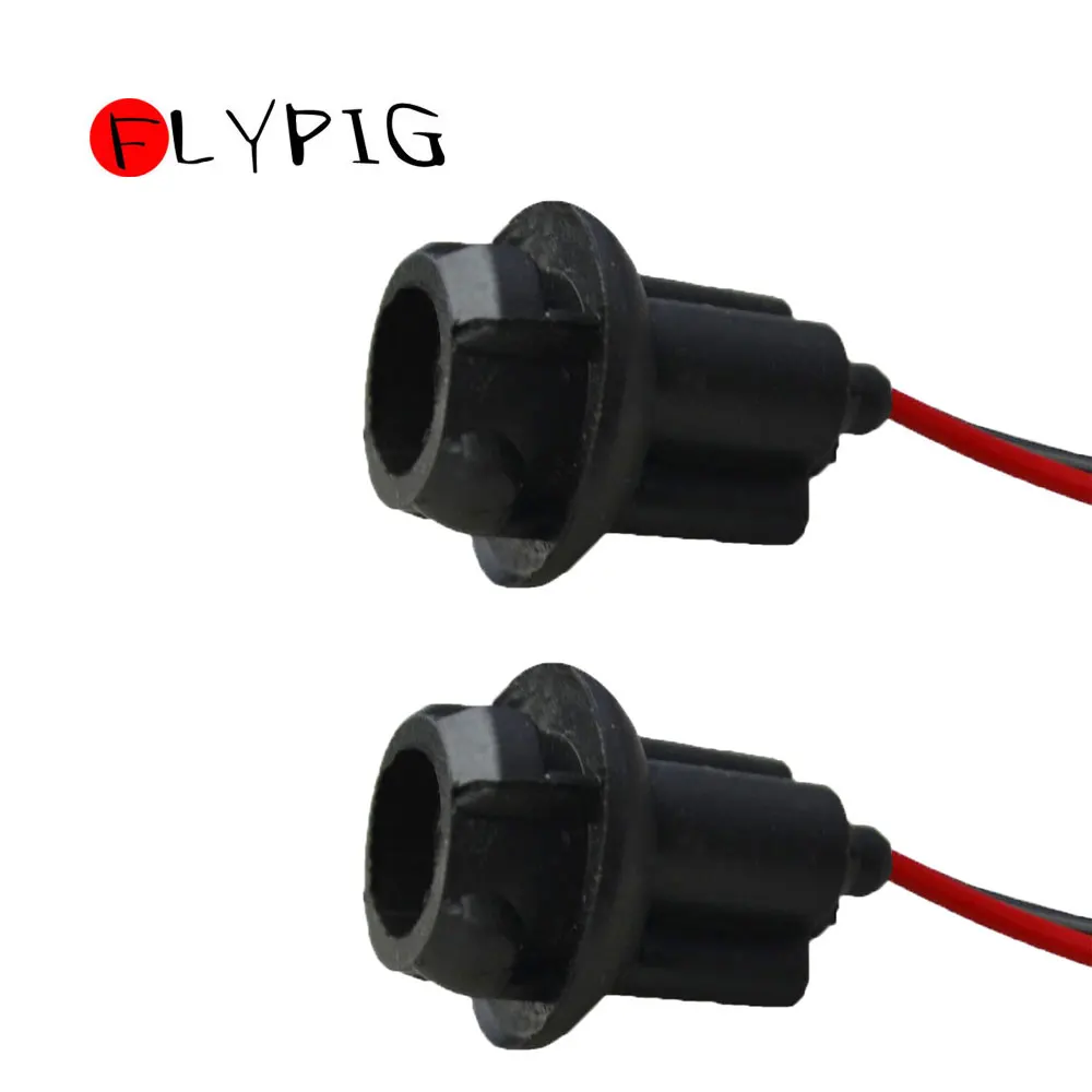 Car Auto Light Bulb T10 Socket Holder Pre-Wired Wiring Harness Connector 2Pcs