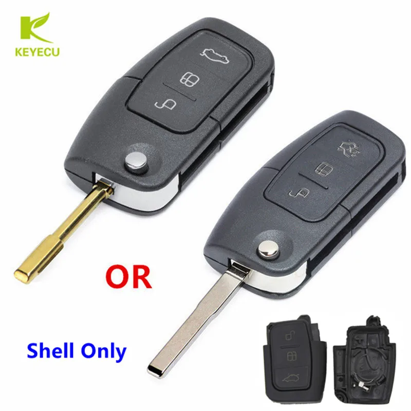 KEYECU 30PCS X Replacement Folding Key Cover Remote Case for Ford Fiesta Focus 2 Ecosport Kuga