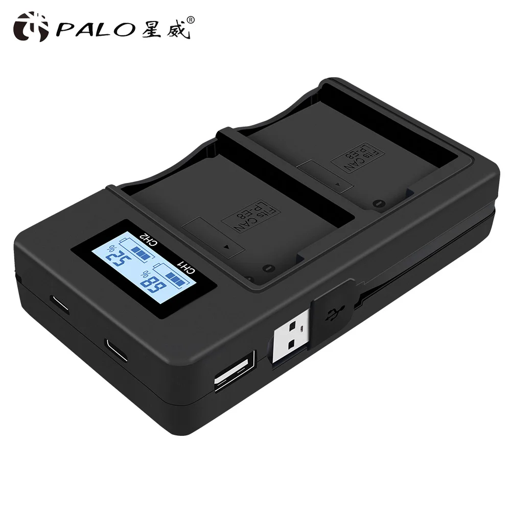 

PALO LP-E8 LPE8 E8 LCD USB Dual Charger For Canon EOS 550D 600D 650D 700D T2i T3i T4i T5i X4 X5 X6i X7i