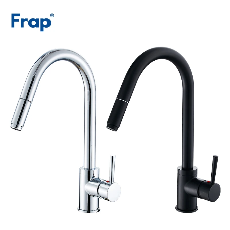Кухонный Смеситель Frap Y40070/70 1 выдвижной кран с распылителем черного и