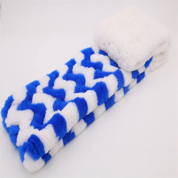  Luxury Women Real Fur Scarf Female knitted genuine Rex Rabbit Fur scarves Winter Female Warm RealFur Shawls (12)