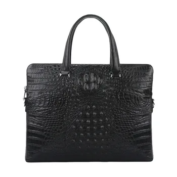 

Crocodile pattern cowhide leather men's bag business briefcase documents handbag cross section computer bag shoulder Messeng Bag