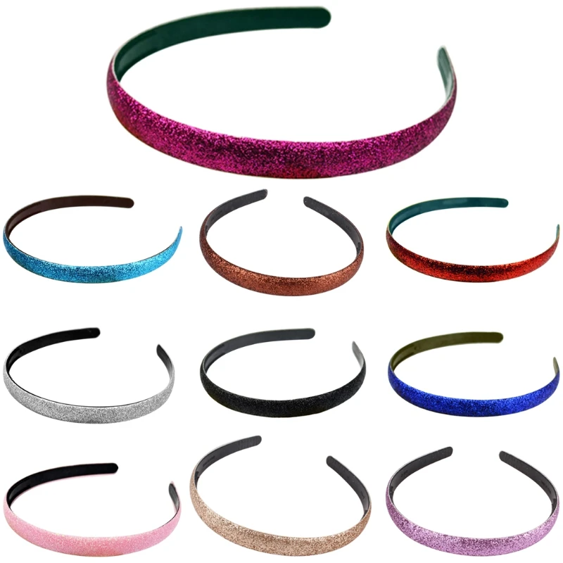Fashion Girls Women Glitter Headbands Hoop Hair Plastic Hair