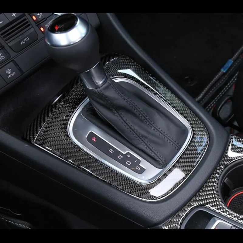 Углеродного волокна центр панель переключения передачи кадра Decortaion накладка 2 шт для Audi Q3 2013- аксессуары для автомобильного интерьера