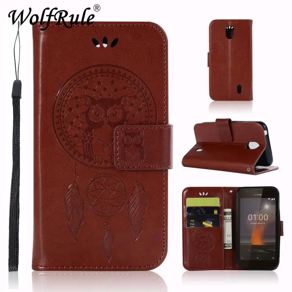 

WolfRule For Cover Nokia 1 Case Flip Leather Case for Nokia 1 Stylish Phone Bag Cover Owl Wallet Case For Nokia 1 2018 Case Capa