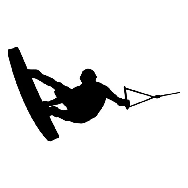 

18cm*10cm Wakeboarder Silhouette Art Decor Fashion Vinyl Stickers Decals Black/Silver S3-4762