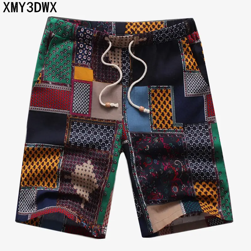 

Brand Clothing Shorts Flowers Pattern 2018 Fashion Summer Thin Hawaiian Casual Linen Shorts Men Women Size 5XL 6XL